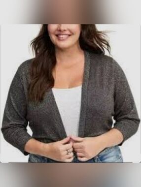 Cozy Open-Front Cardigan Charcoal Gray Sweater